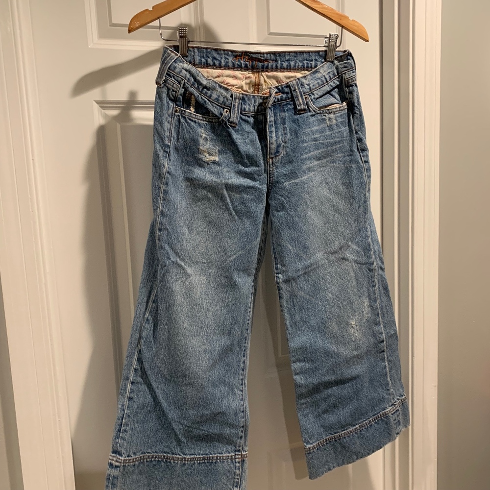 wide legged cropped jeans